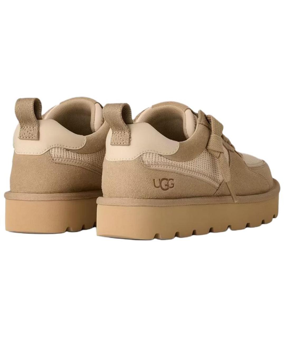 UGG AUSTRALIA Бежевые кожаные кроссовки, фото 5