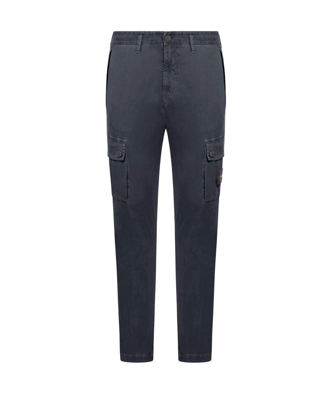 STONE ISLAND Темно-синие повседневные брюки, фото 1