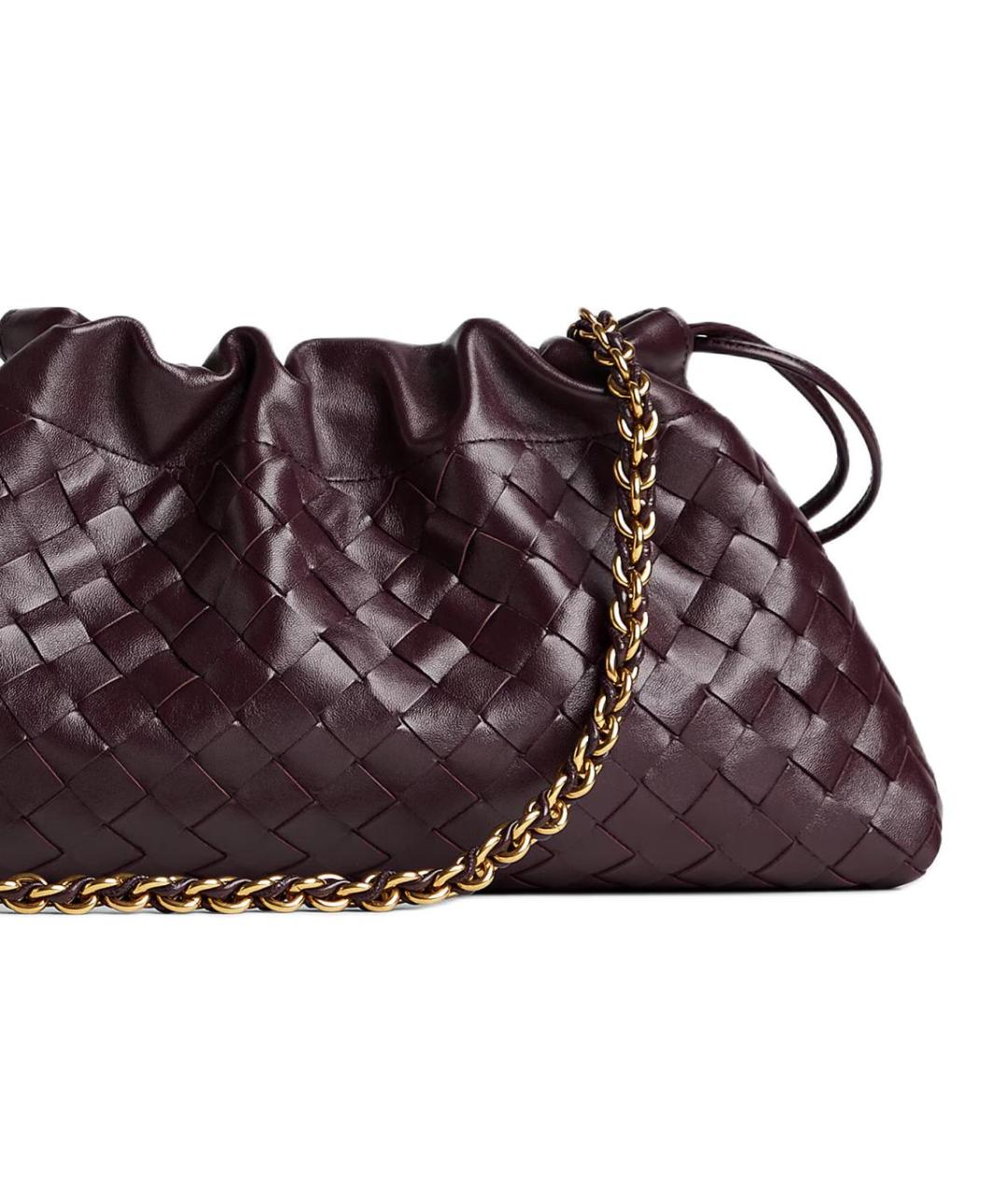 BOTTEGA VENETA Бордовая кожаная сумка через плечо, фото 4