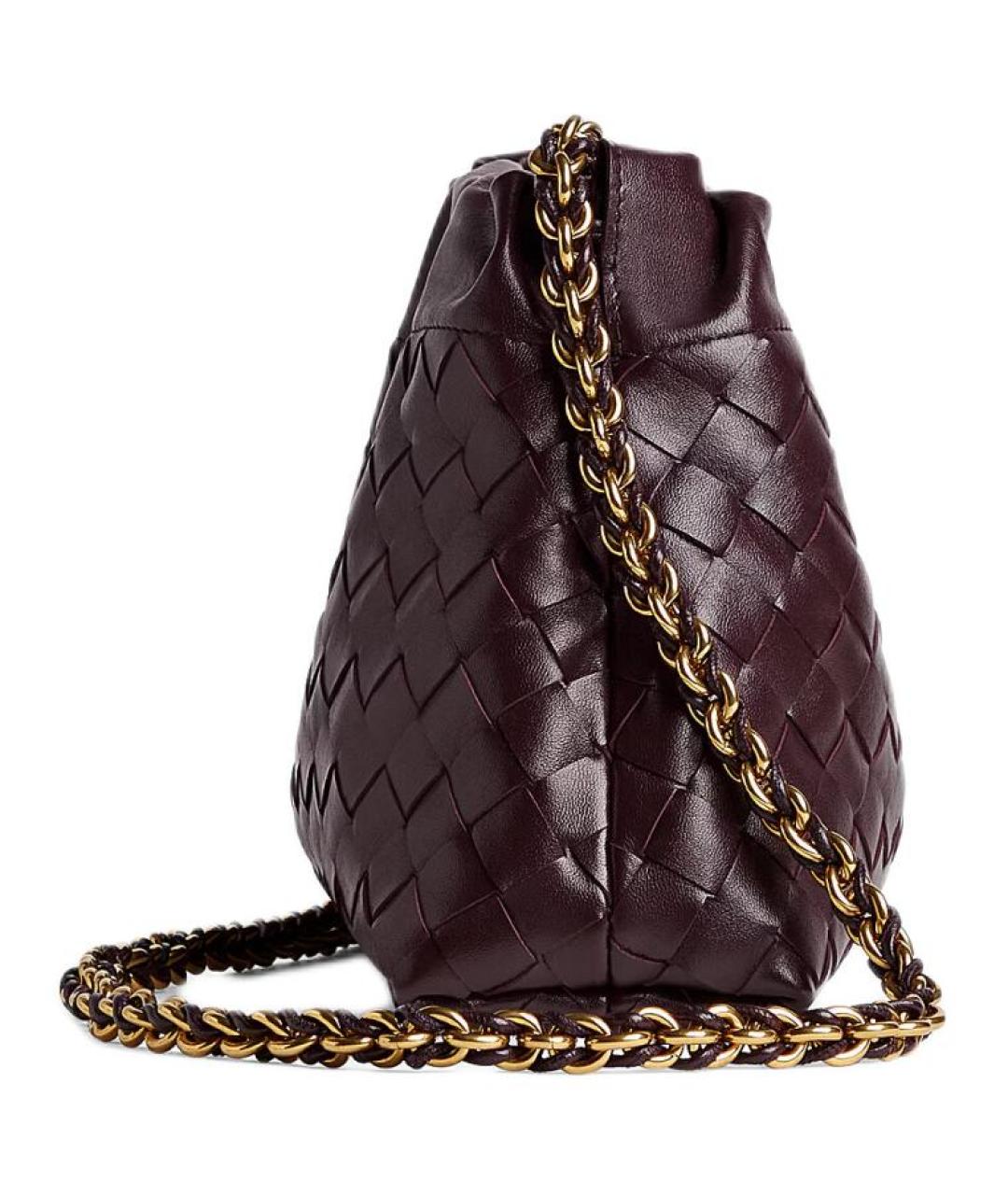 BOTTEGA VENETA Бордовая кожаная сумка через плечо, фото 2