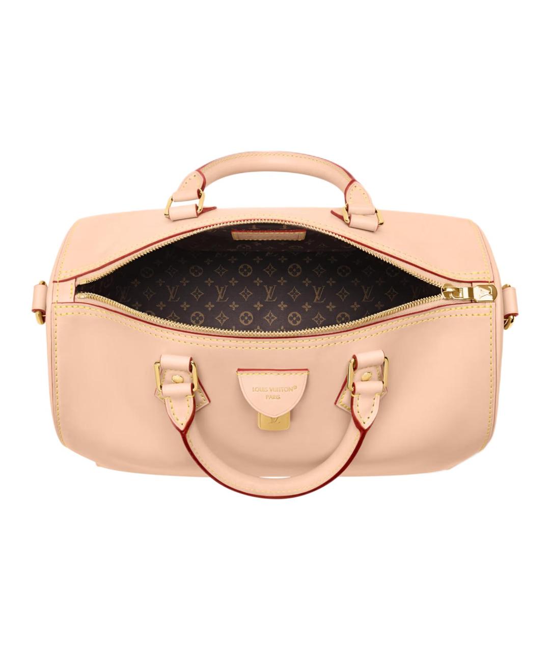LOUIS VUITTON Бежевая кожаная сумка через плечо, фото 4