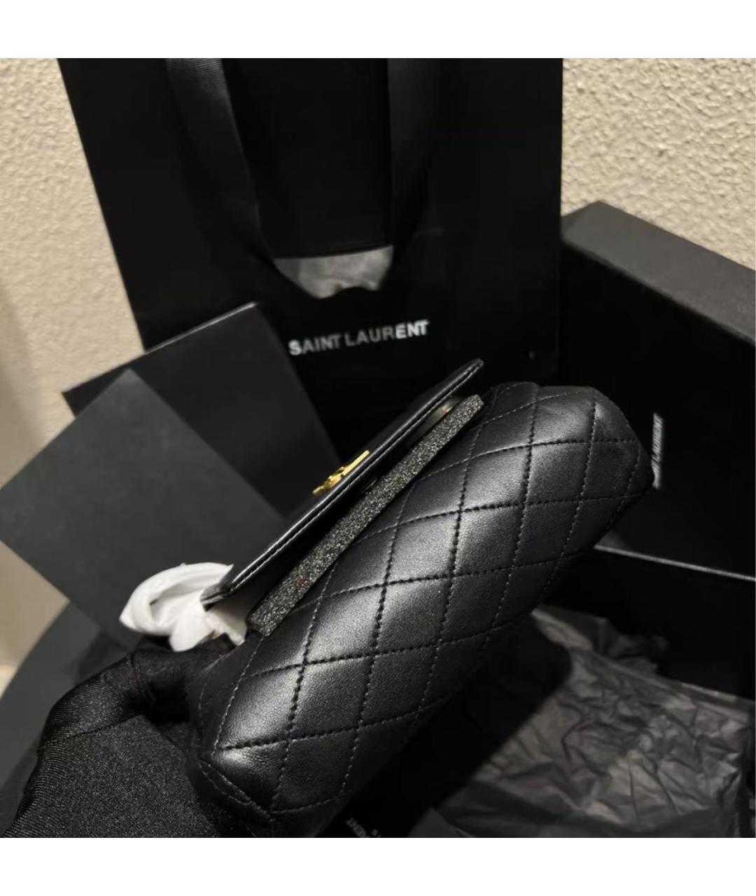 SAINT LAURENT Черная кожаная сумка через плечо, фото 4