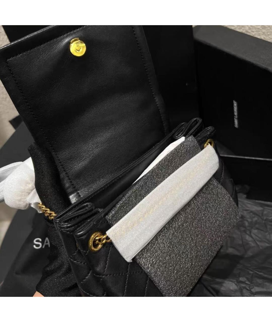 SAINT LAURENT Черная кожаная сумка через плечо, фото 7