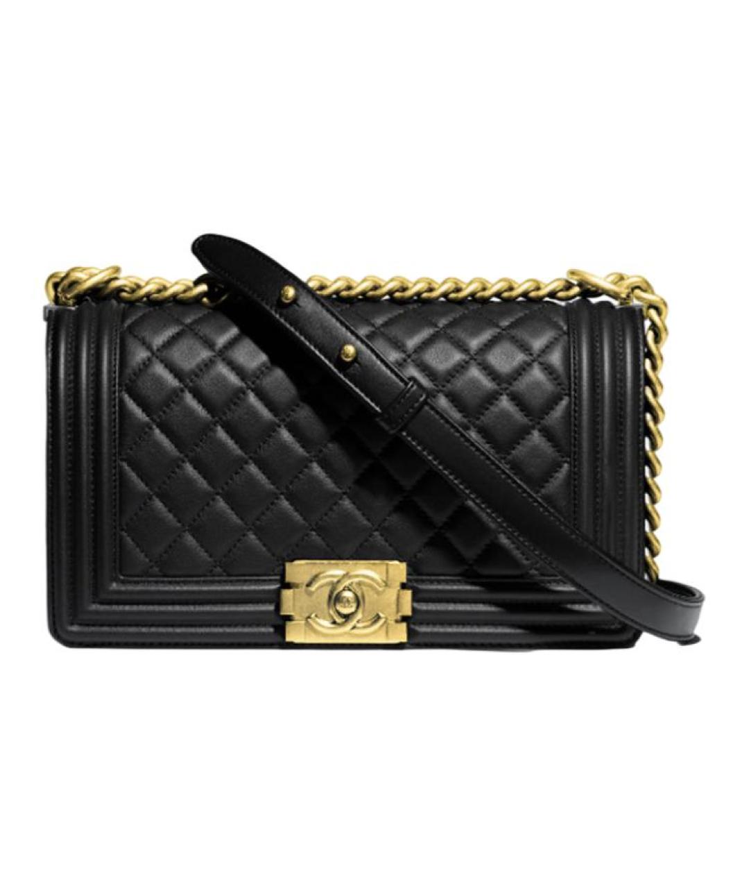 CHANEL Черная кожаная сумка через плечо, фото 1