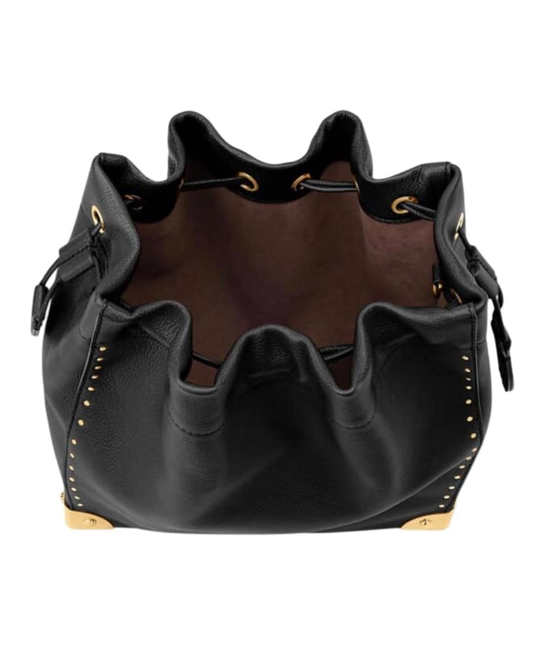 LOUIS VUITTON Черная кожаная сумка через плечо, фото 4