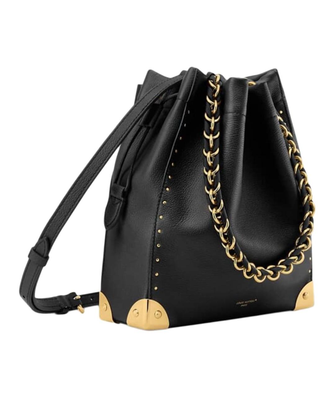 LOUIS VUITTON Черная кожаная сумка через плечо, фото 2