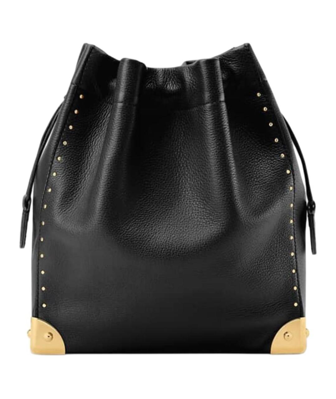 LOUIS VUITTON Черная кожаная сумка через плечо, фото 3