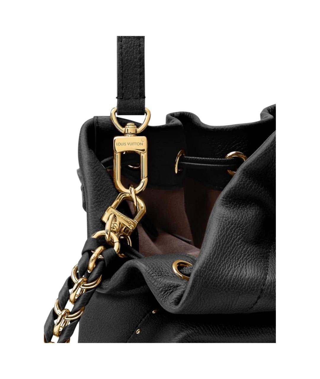 LOUIS VUITTON Черная кожаная сумка через плечо, фото 5