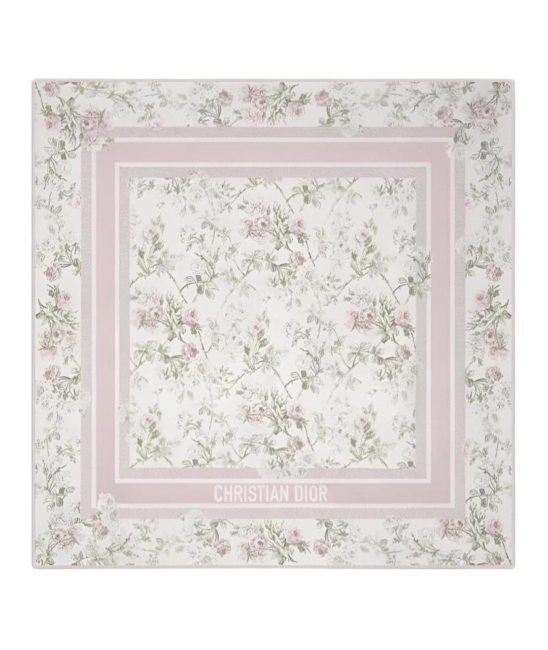 CHRISTIAN DIOR Белый шелковый шарф, фото 1