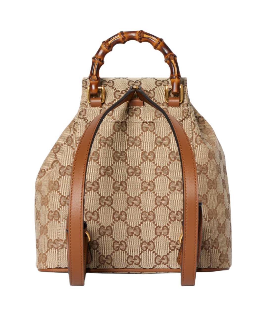 GUCCI Бежевый рюкзак из канвы, фото 3