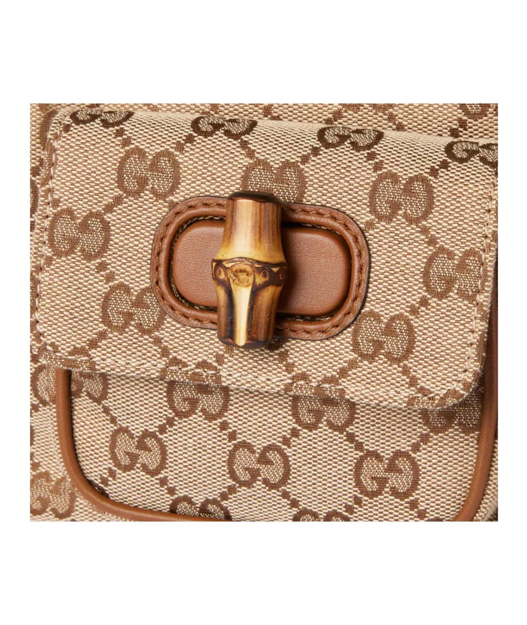 GUCCI Бежевый рюкзак из канвы, фото 5