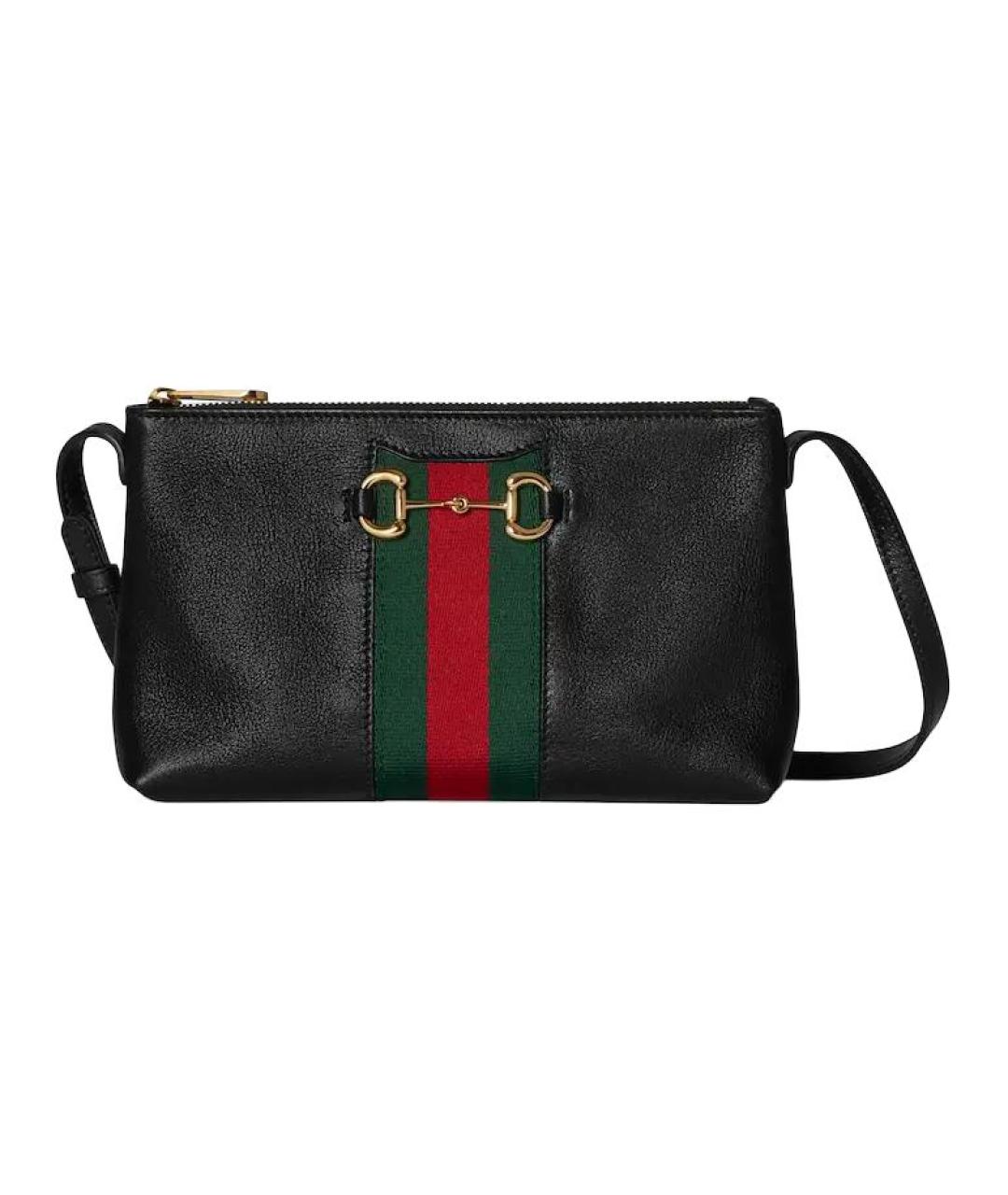 GUCCI Черная кожаная сумка через плечо, фото 1