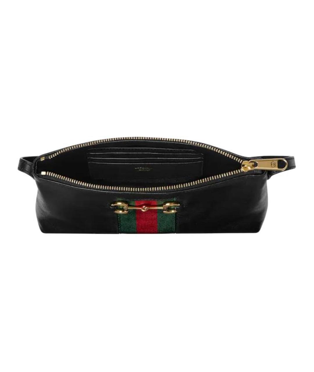 GUCCI Черная кожаная сумка через плечо, фото 4