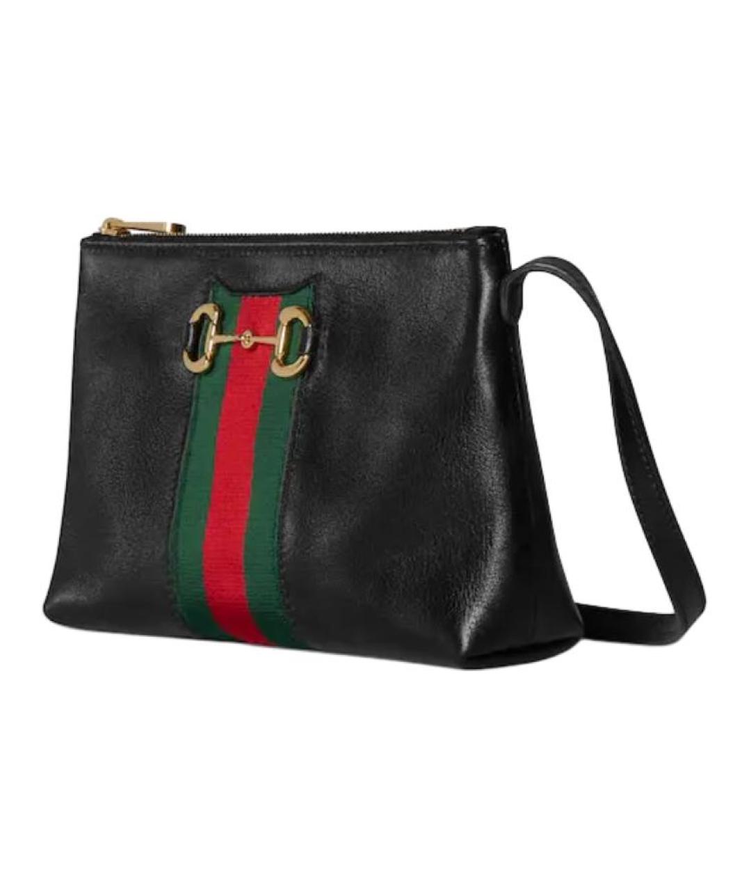 GUCCI Черная кожаная сумка через плечо, фото 2