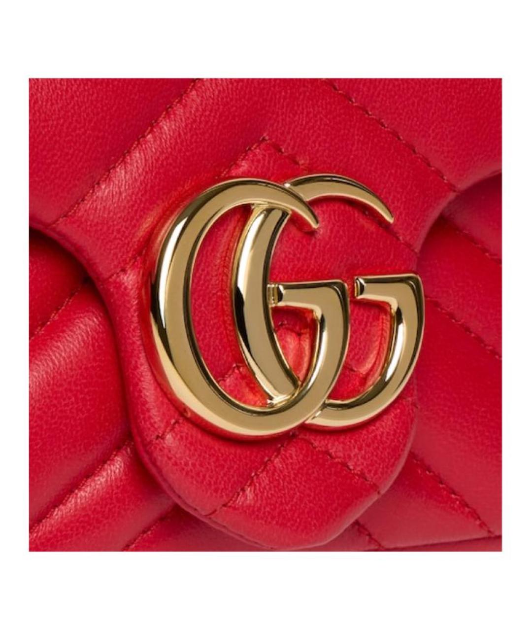 GUCCI Красная кожаная сумка через плечо, фото 5