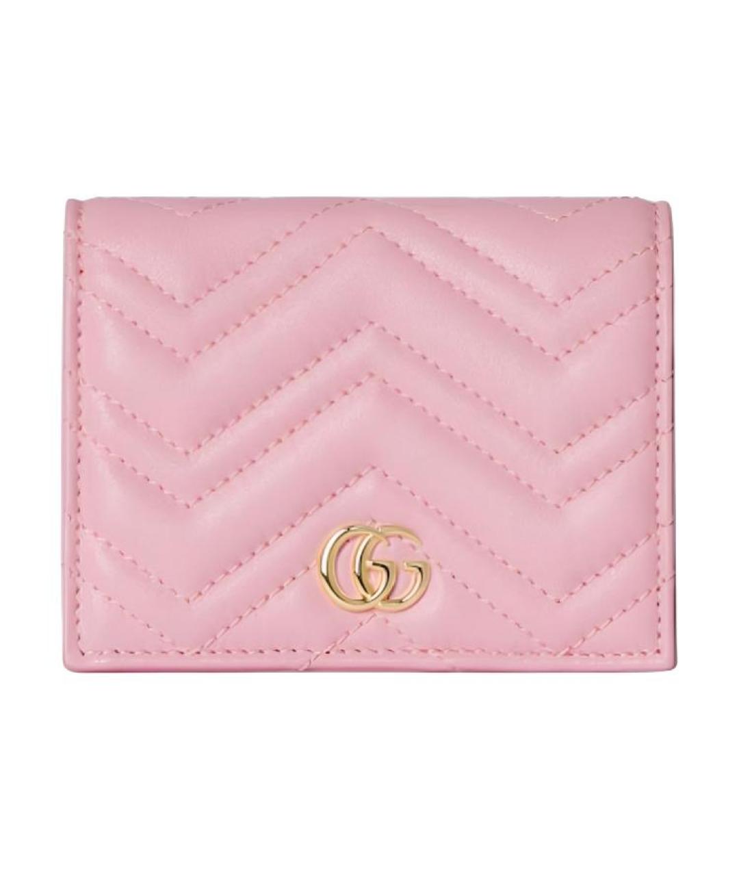 GUCCI Розовый кожаный кошелек, фото 1