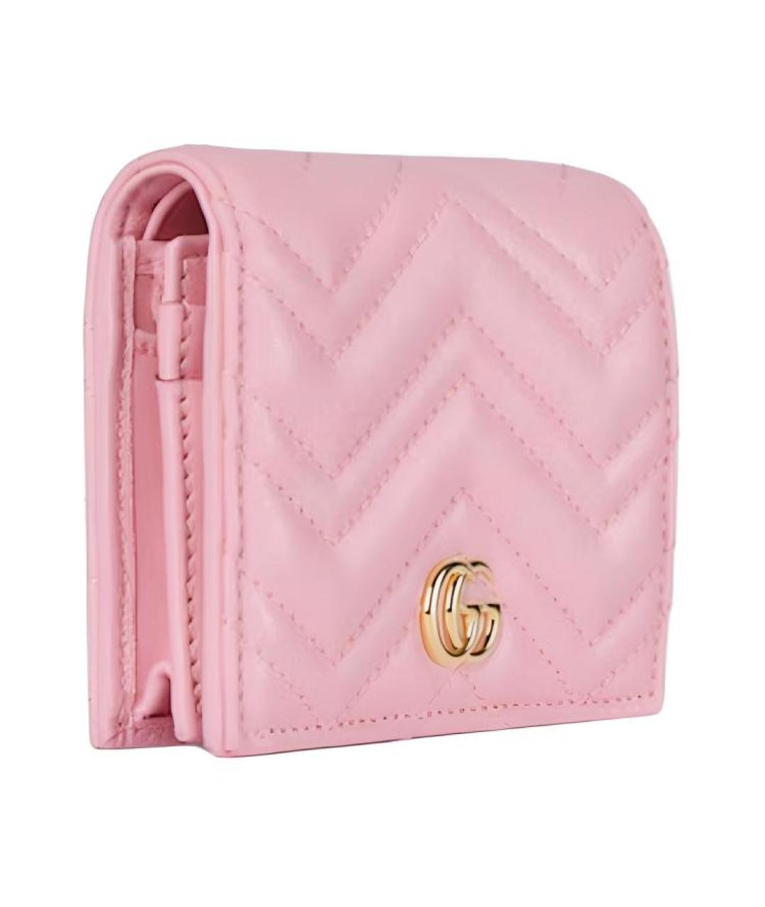 GUCCI Розовый кожаный кошелек, фото 2