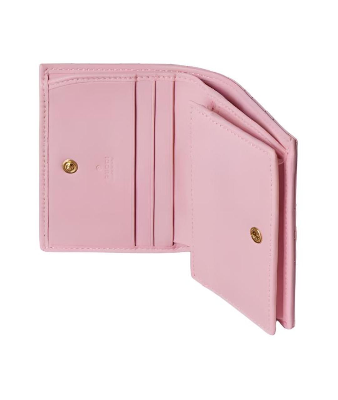 GUCCI Розовый кожаный кошелек, фото 4