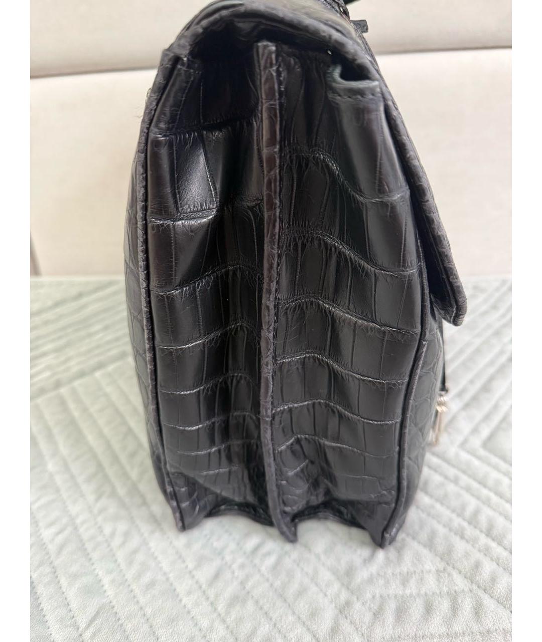 ZILLI Черный портфель из экзотической кожи, фото 6