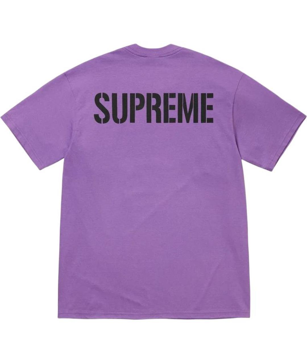 SUPREME Фиолетовая футболка, фото 2
