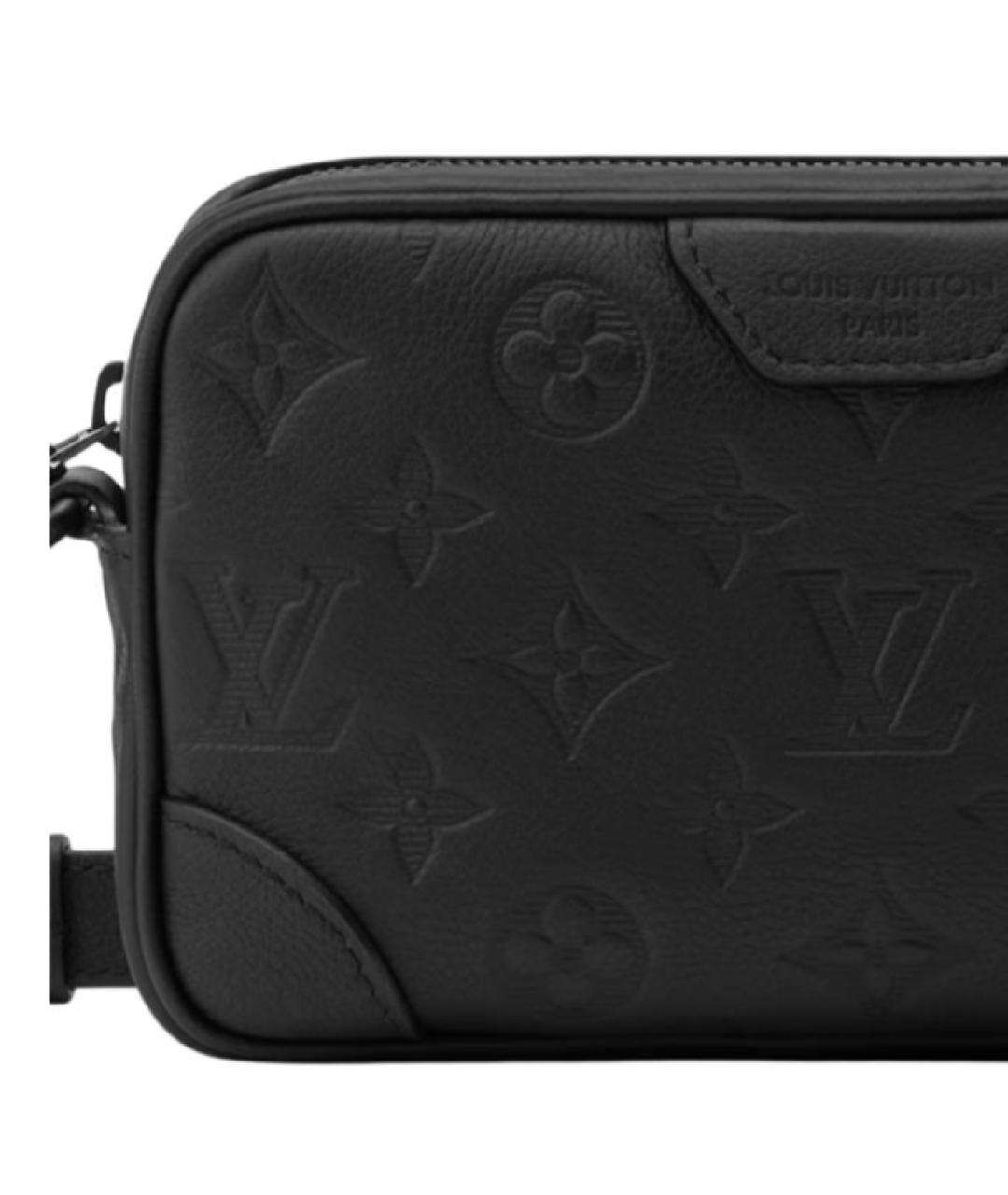 LOUIS VUITTON Черная кожаная сумка на плечо, фото 5