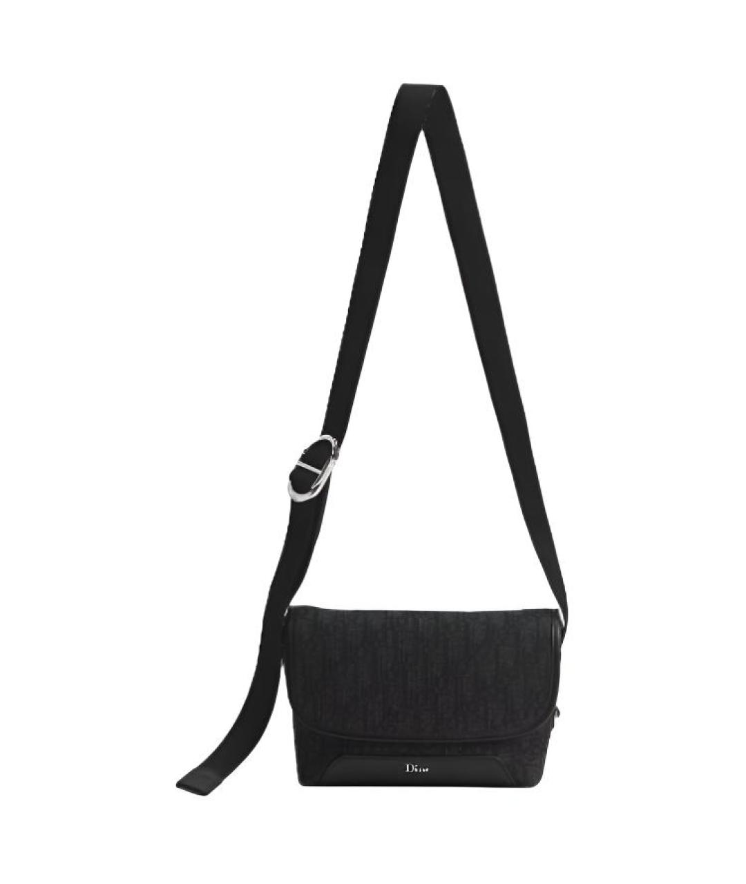 CHRISTIAN DIOR Черная кожаная сумка через плечо, фото 2