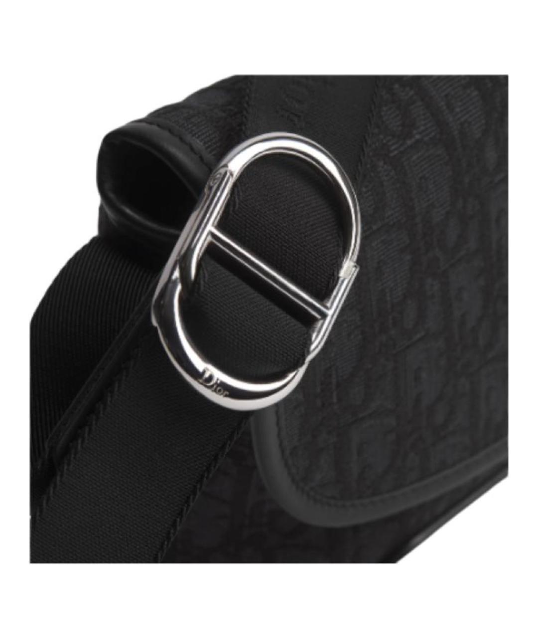 CHRISTIAN DIOR Черная кожаная сумка через плечо, фото 5