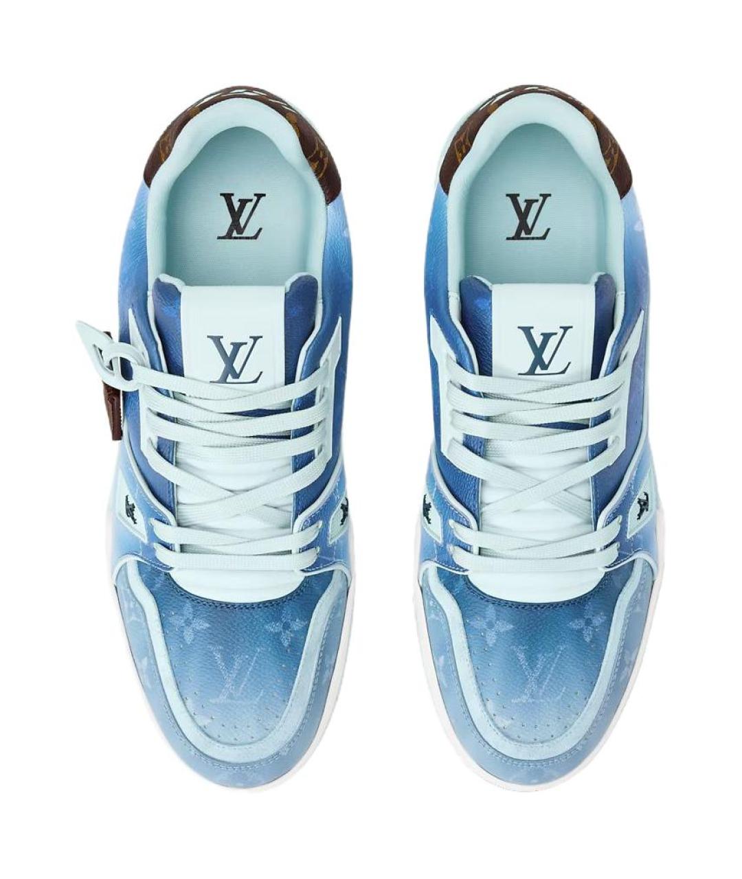 LOUIS VUITTON Синие низкие кроссовки / кеды, фото 4