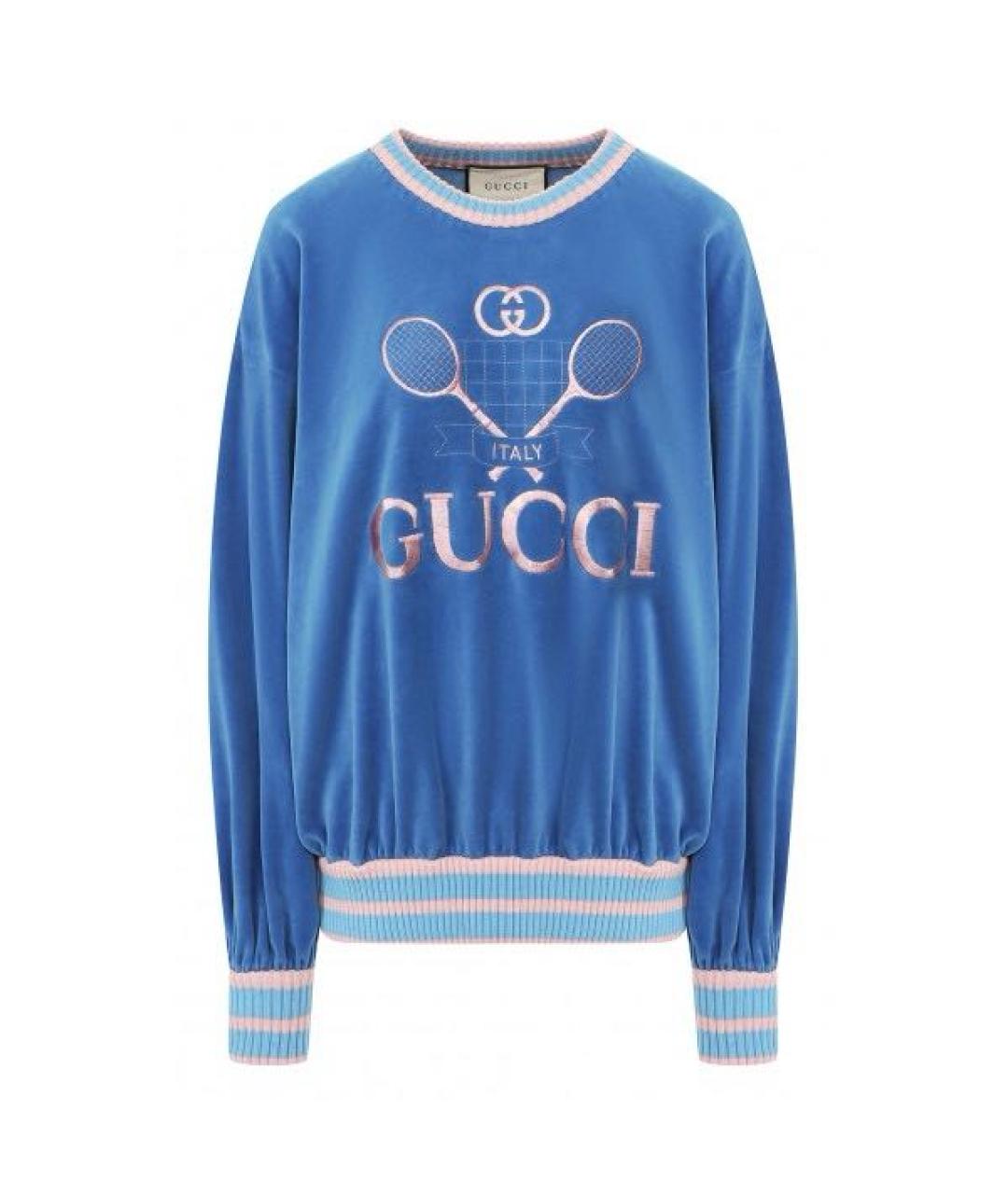 GUCCI Голубой велюровый спортивные костюмы, фото 6