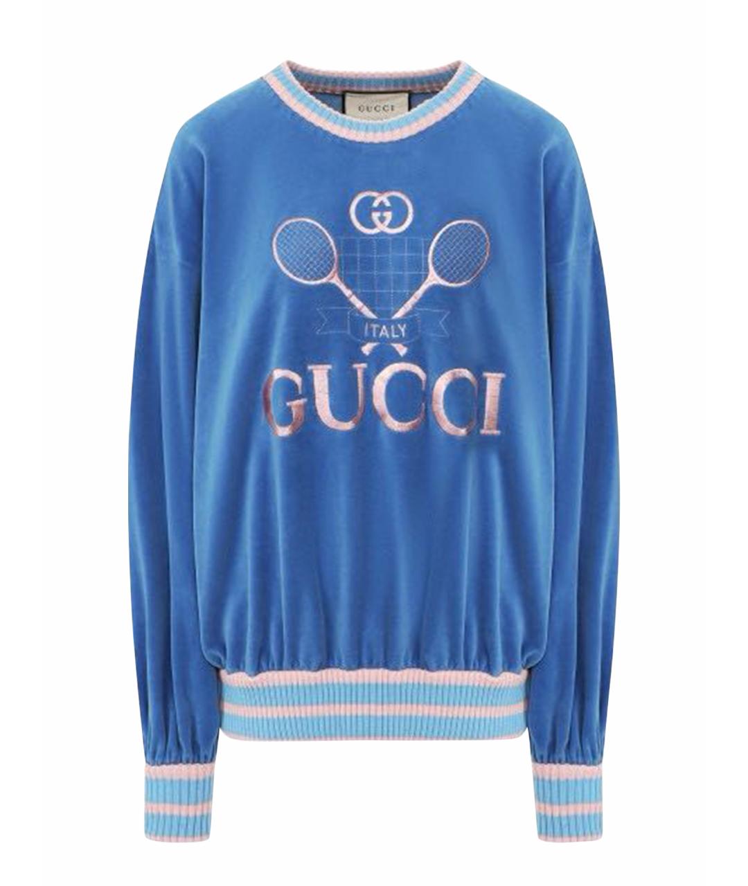 GUCCI Голубой велюровый спортивные костюмы, фото 1