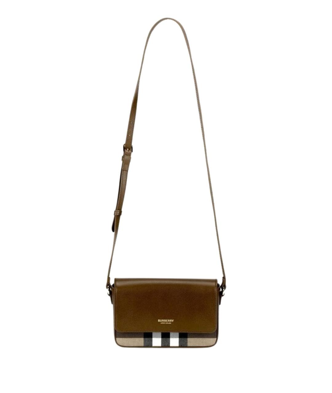 BURBERRY Коричневая кожаная сумка через плечо, фото 1