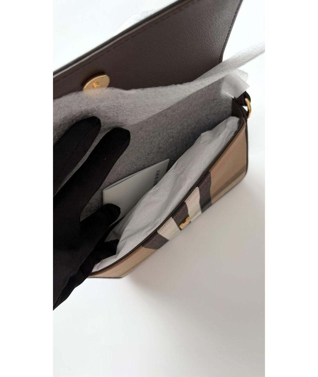 BURBERRY Коричневая кожаная сумка через плечо, фото 4