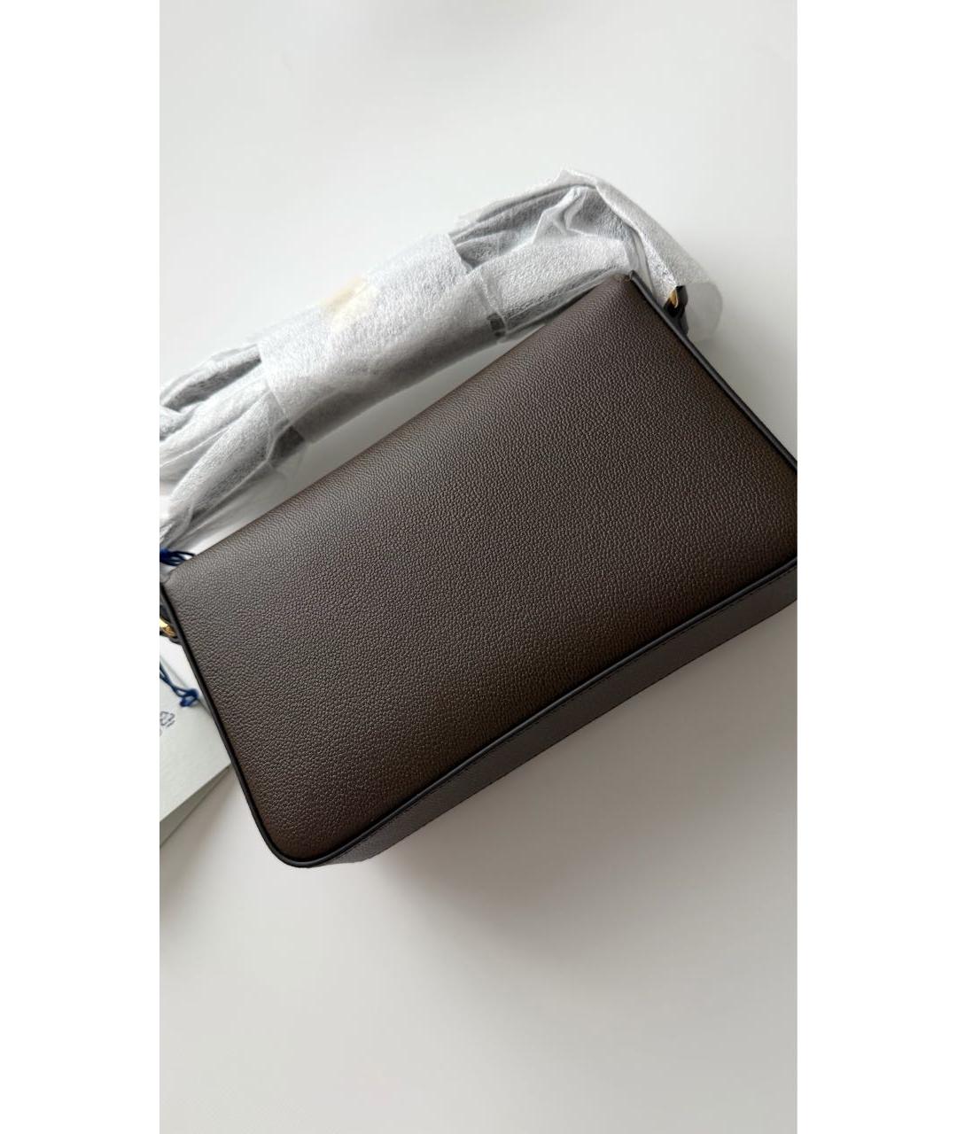 BURBERRY Коричневая кожаная сумка через плечо, фото 5
