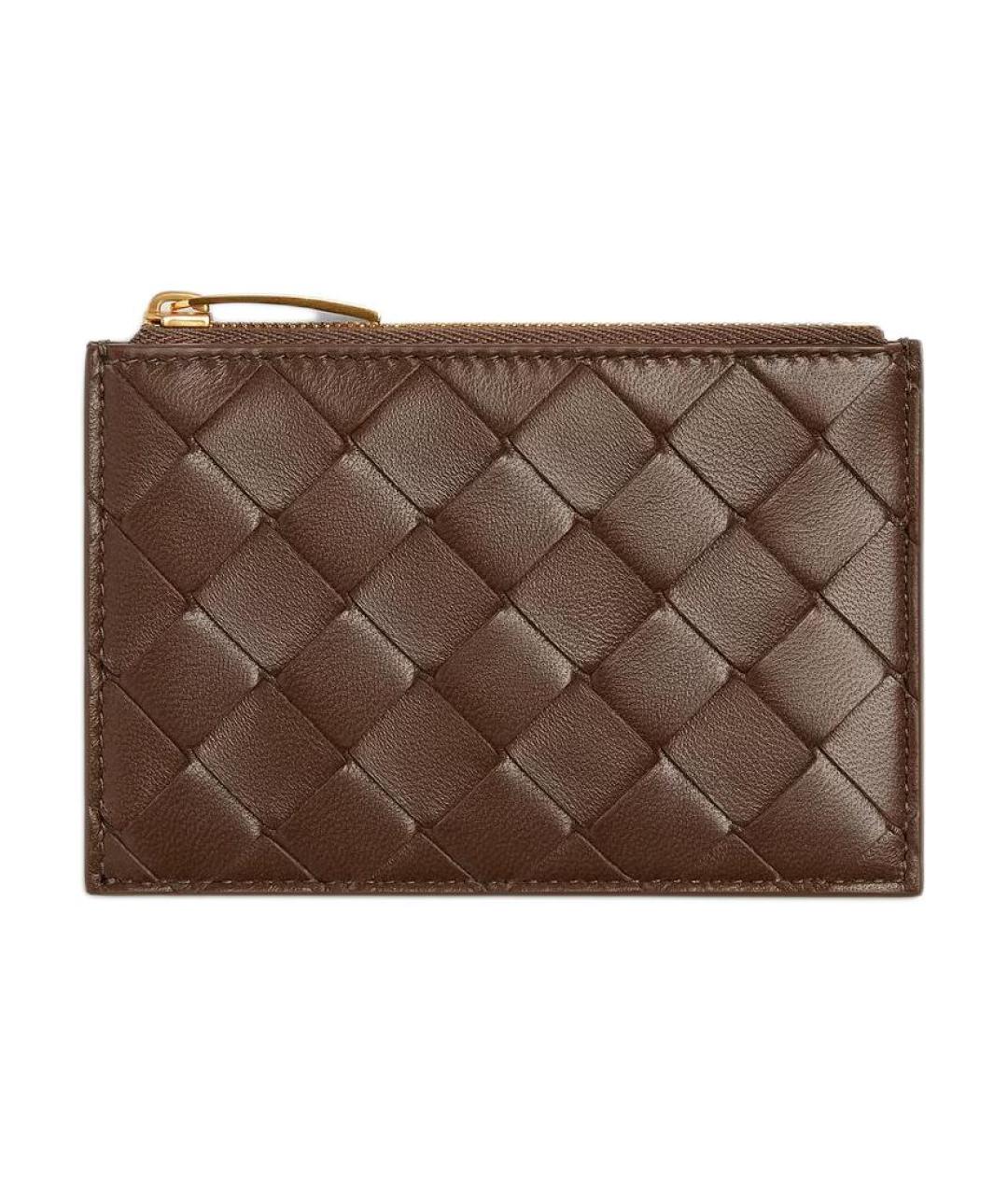 BOTTEGA VENETA Коричневый кожаный кардхолдер, фото 1