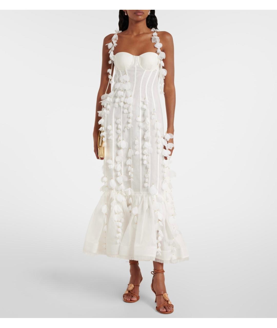 ZIMMERMANN Белое льняное коктейльное платье, фото 2