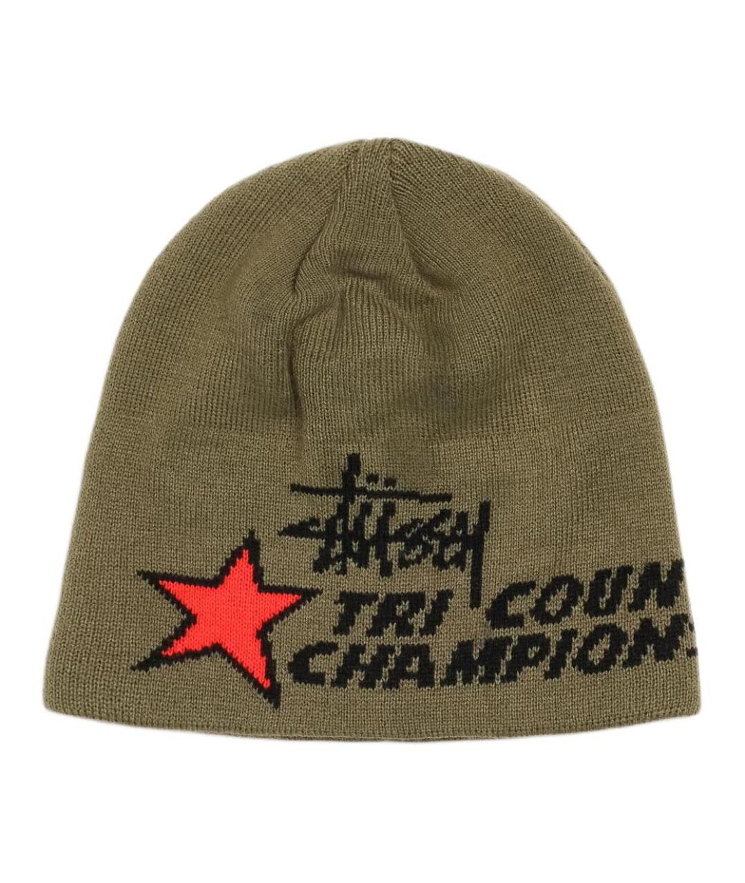 STUSSY Зеленая шапка, фото 1