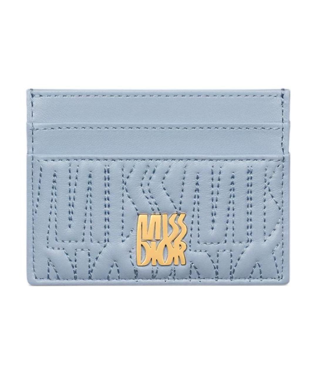CHRISTIAN DIOR Голубой кожаный кардхолдер, фото 3
