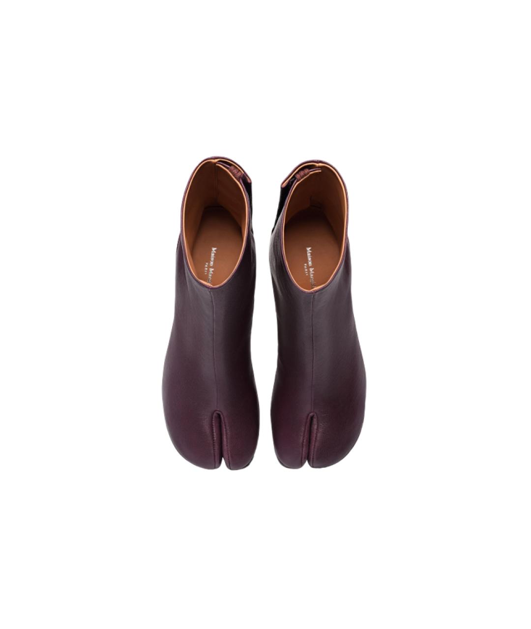 MAISON MARGIELA Фиолетовые кожаные сапоги, фото 4