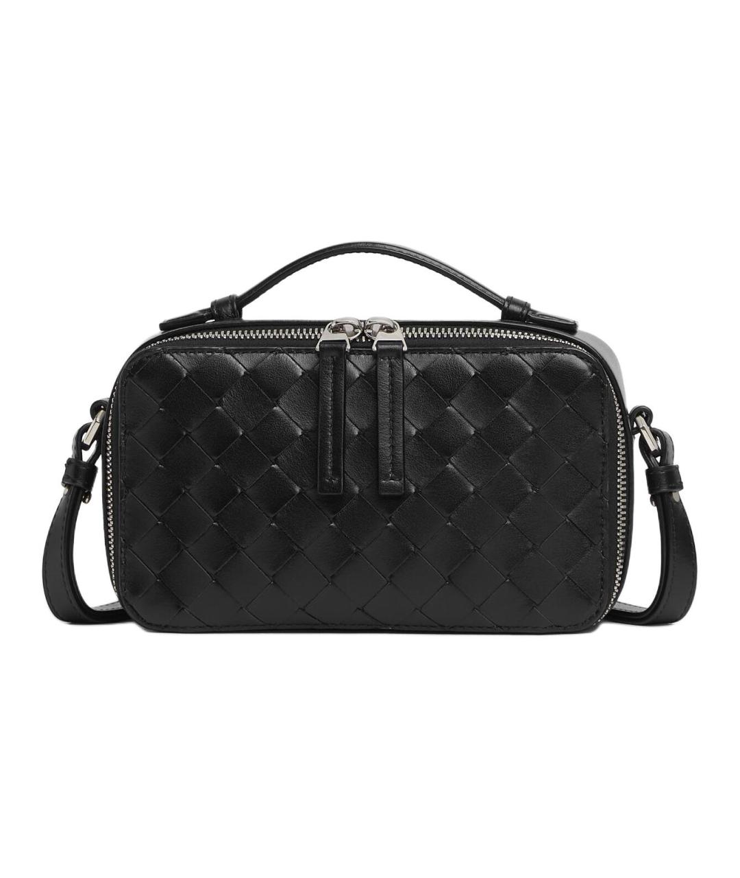 BOTTEGA VENETA Черная кожаная сумка на плечо, фото 1