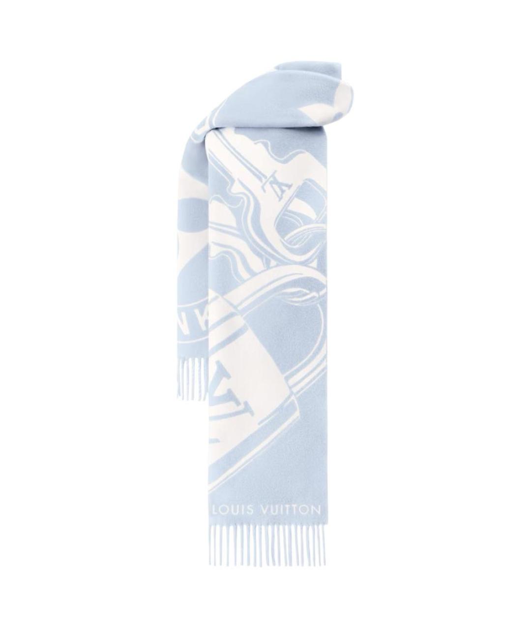 LOUIS VUITTON Голубой шарф, фото 2