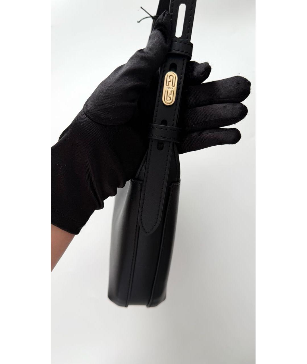 FURLA Черная кожаная сумка с короткими ручками, фото 3