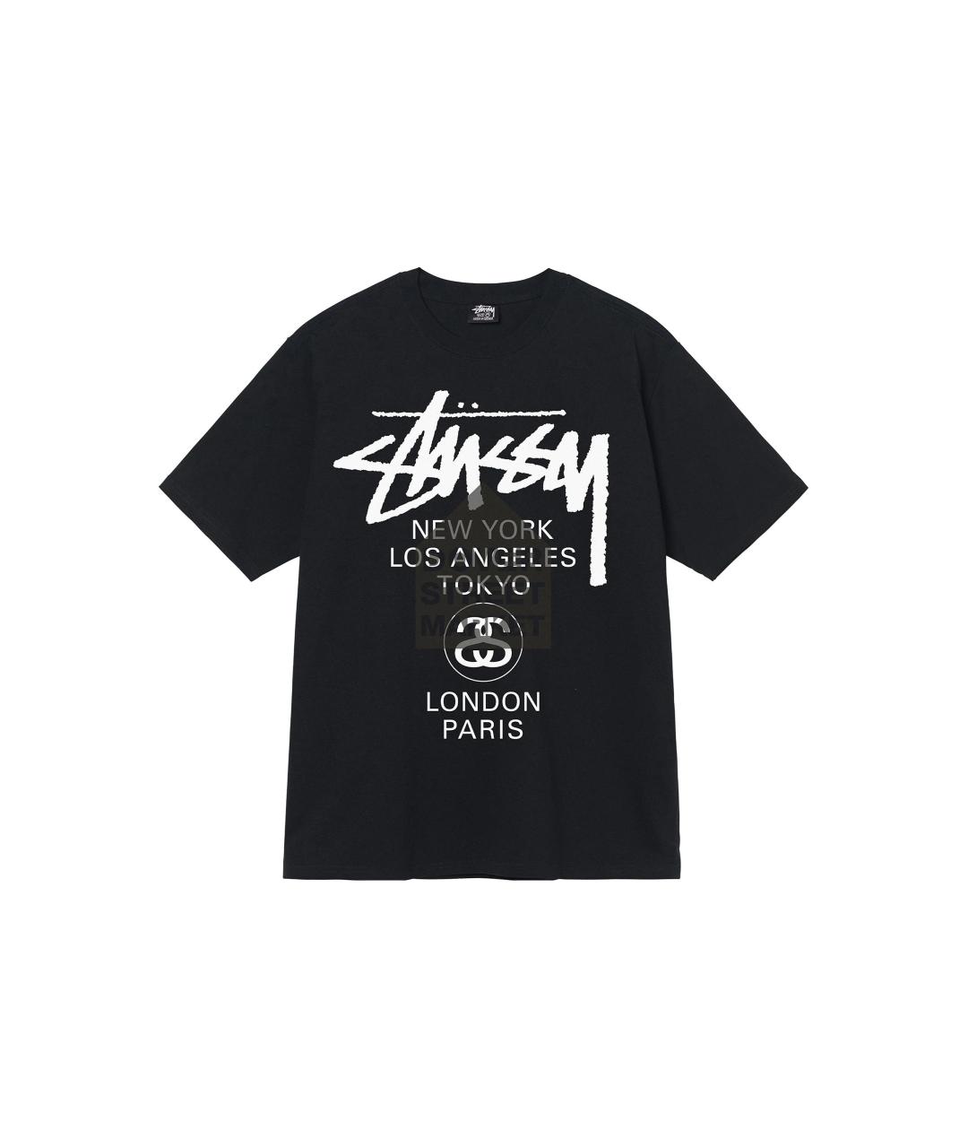 STUSSY Черная футболка, фото 1