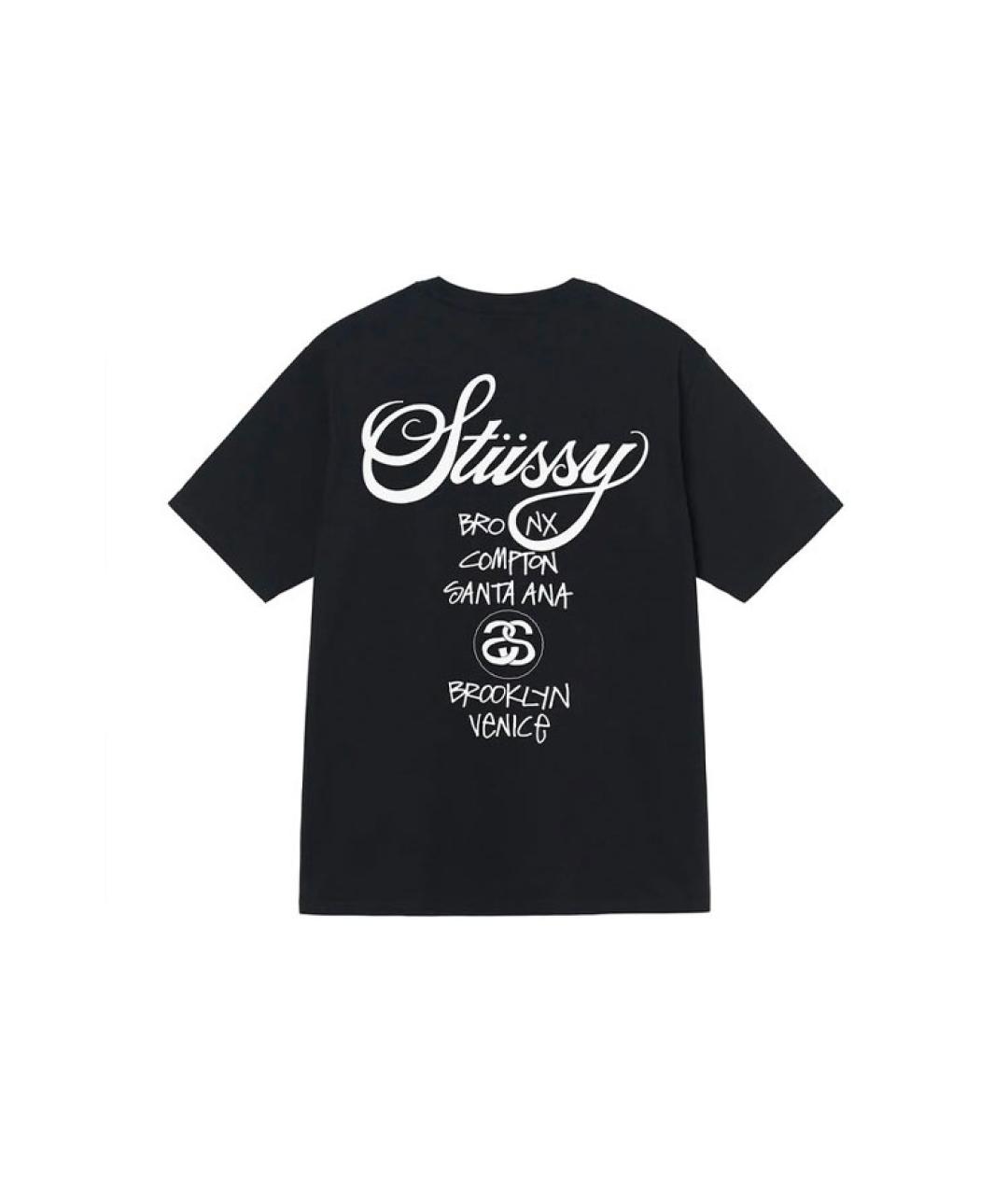 STUSSY Черная футболка, фото 2