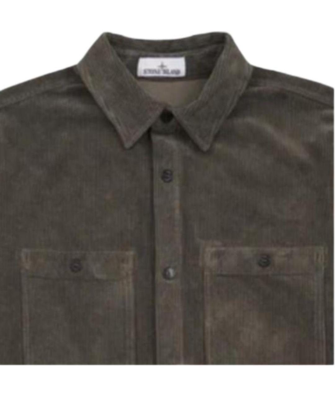 STONE ISLAND Серая хлопковая классическая рубашка, фото 3