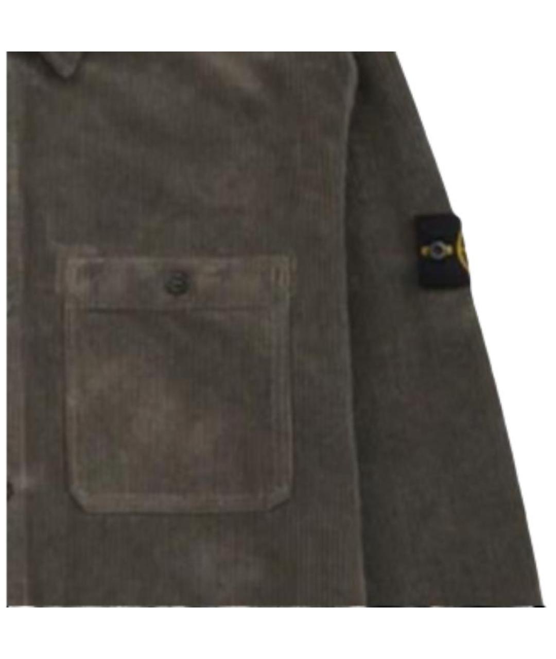 STONE ISLAND Серая хлопковая классическая рубашка, фото 2