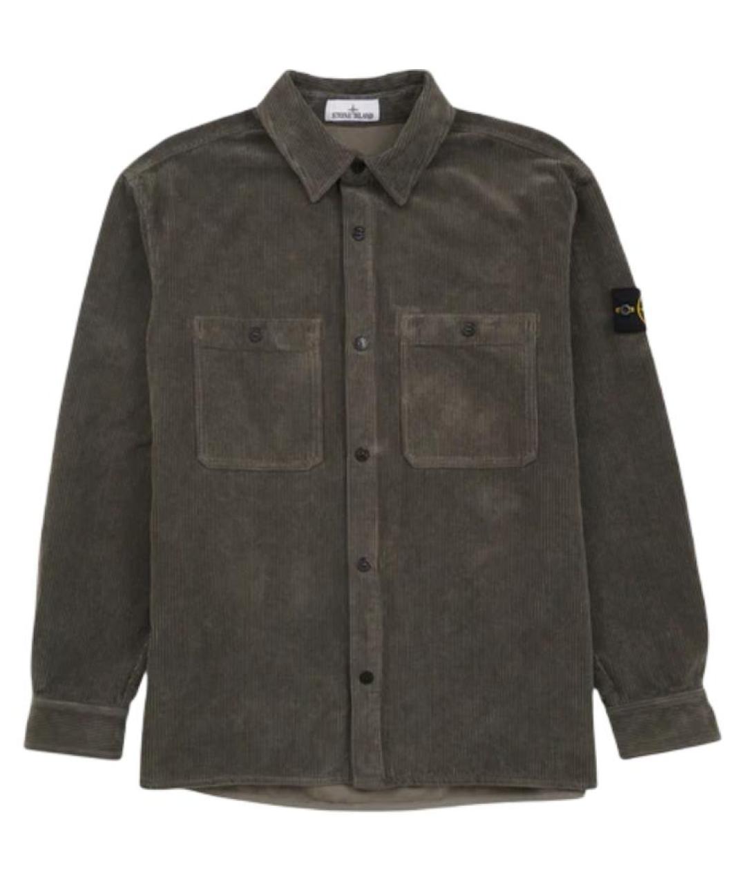 STONE ISLAND Серая хлопковая классическая рубашка, фото 1