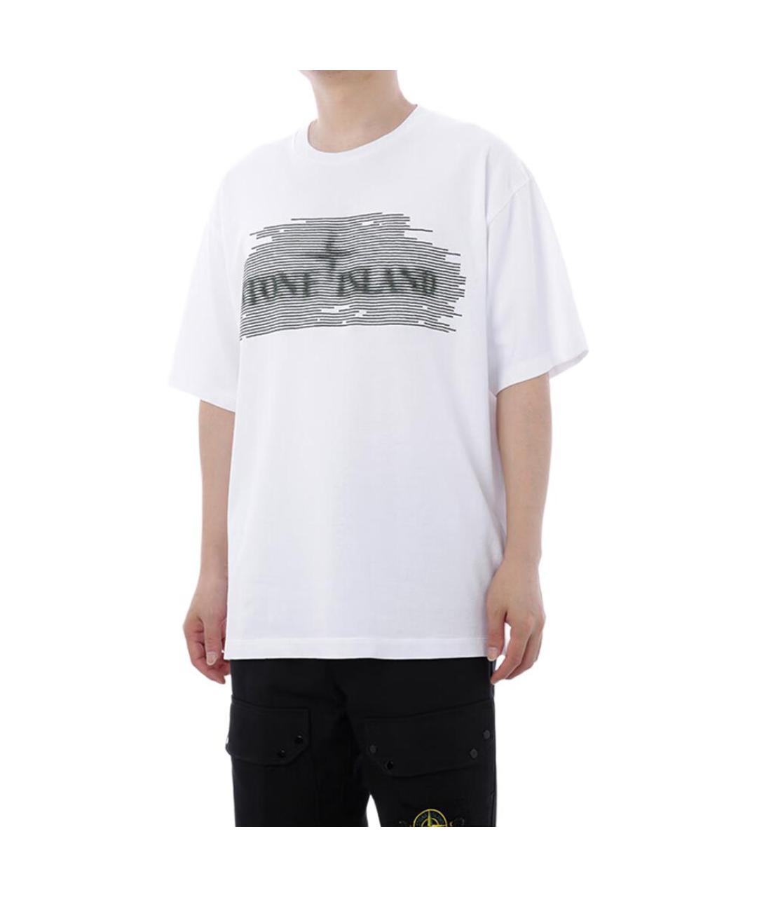 STONE ISLAND Белая футболка, фото 5
