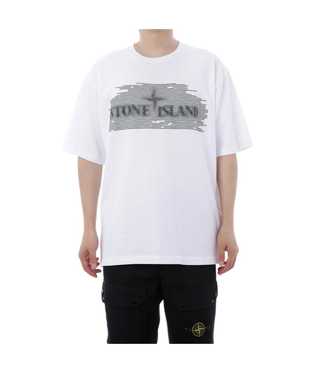 STONE ISLAND Белая футболка, фото 3
