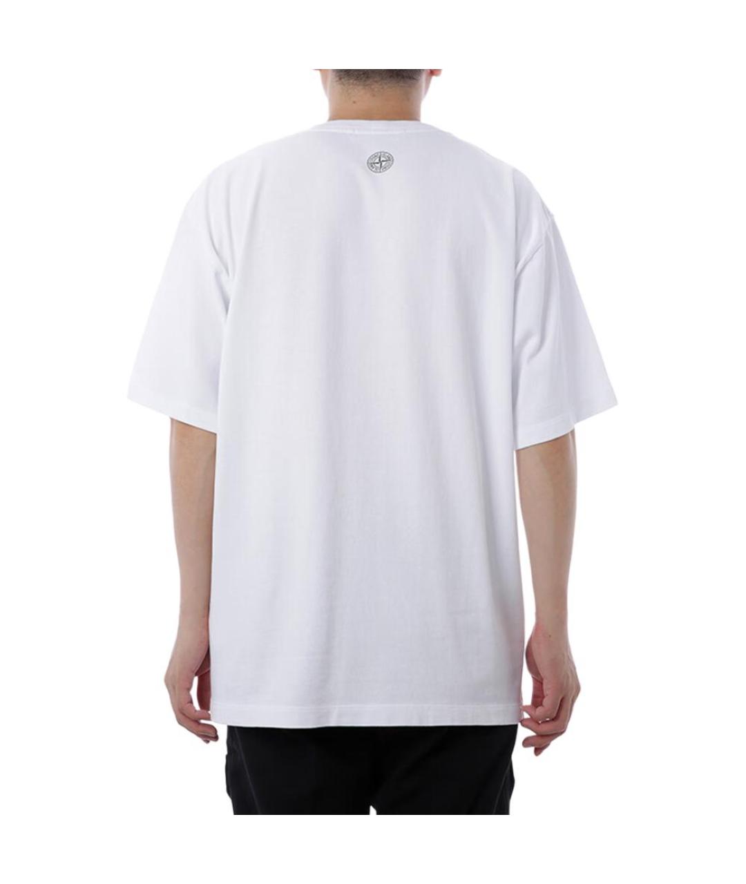 STONE ISLAND Белая футболка, фото 4