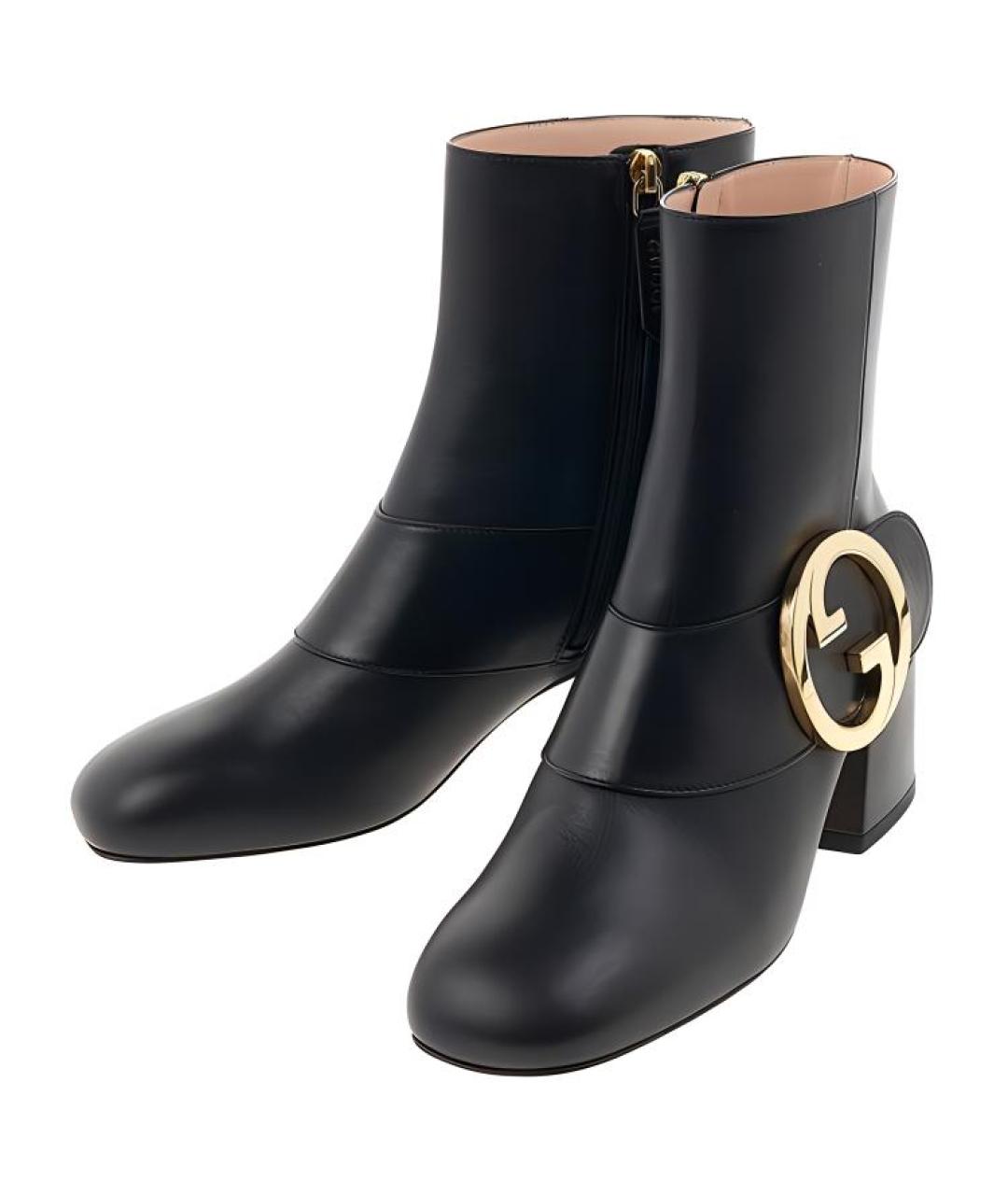 GUCCI Черные кожаные ботильоны, фото 3